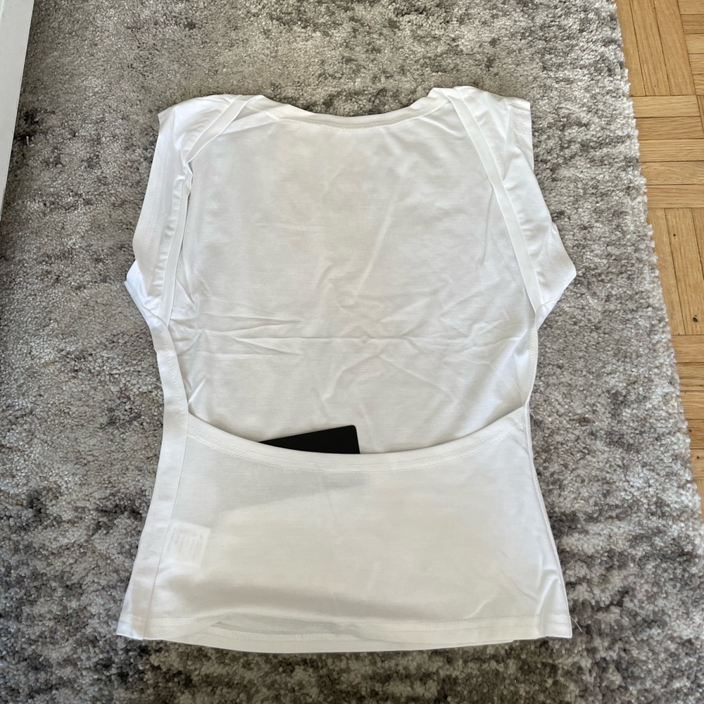 brand new white backless top